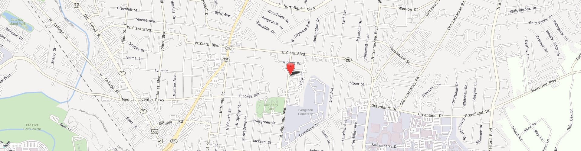 Location Map: 503A Highland Terrace, Murfreesboro , TN 37130