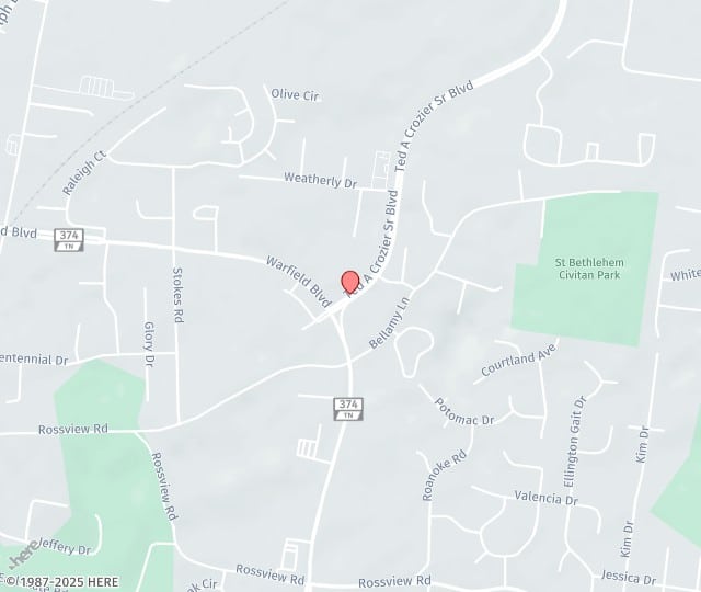 Location Map: 1100 Ted Crozier Sr Blvd, Suite A Clarksville, TN 37043