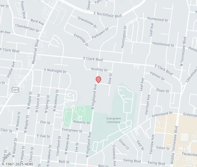 Location Map: 503A Highland Terrace Murfreesboro, TN 37130